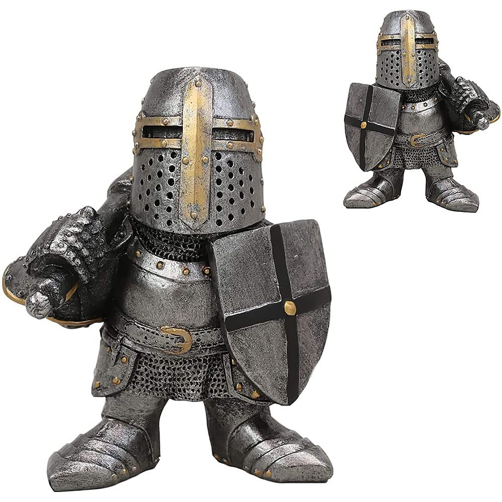 βοΈ GamerGlow Knight Gnome Figurine β Warrior Guardian Garden Statue