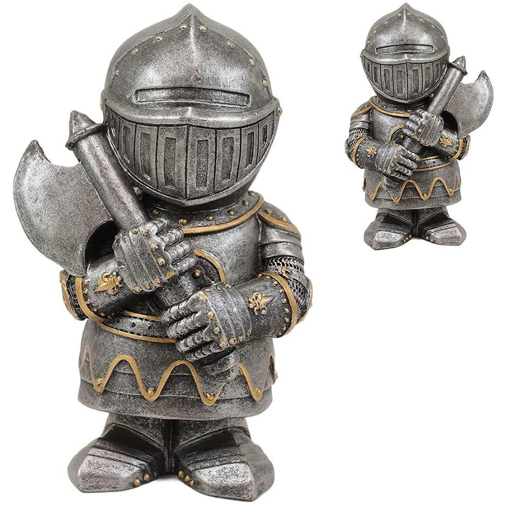 βοΈ GamerGlow Knight Gnome Figurine β Warrior Guardian Garden Statue