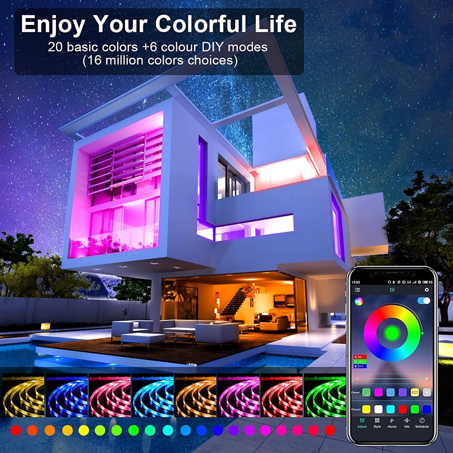 πΆ GamerGlow RGB Music Sync LED Light Strip β Bluetooth Smart Gaming Lights