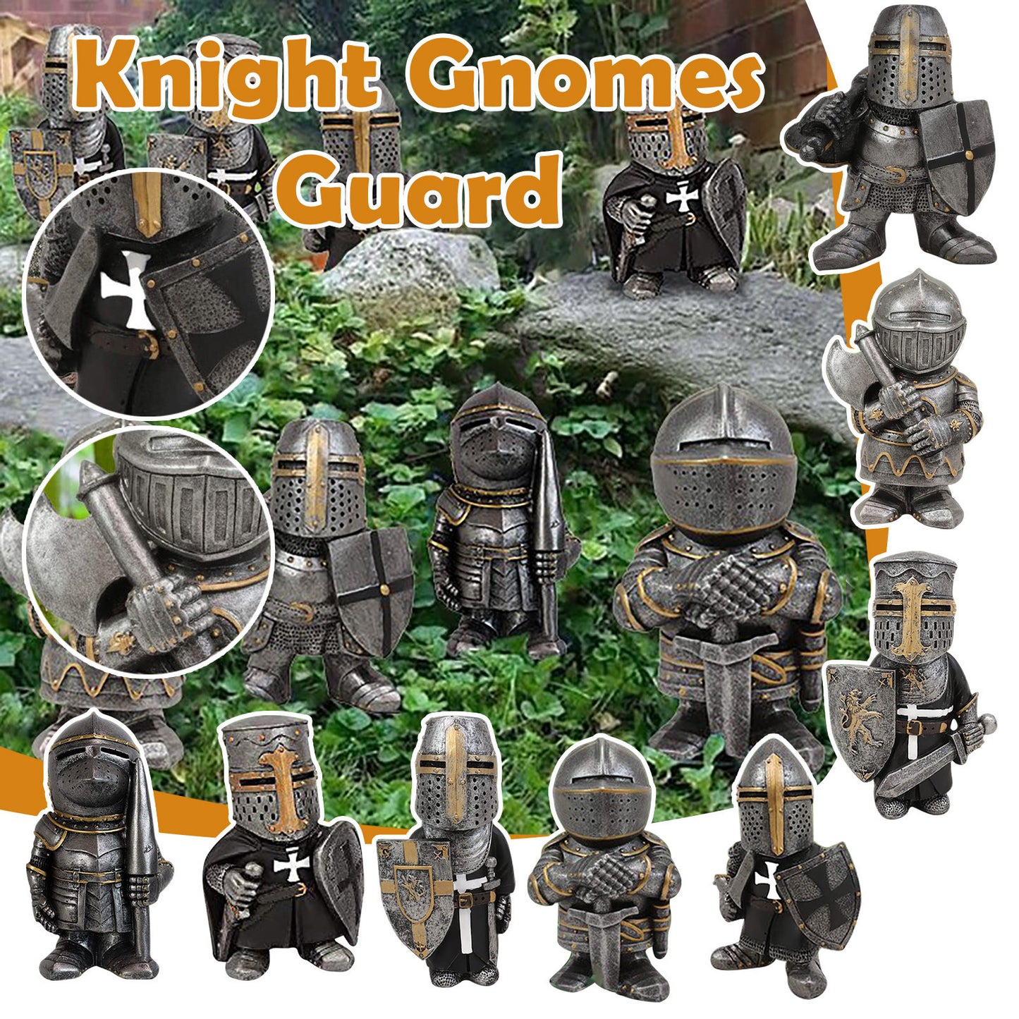 βοΈ GamerGlow Knight Gnome Figurine β Warrior Guardian Garden Statue