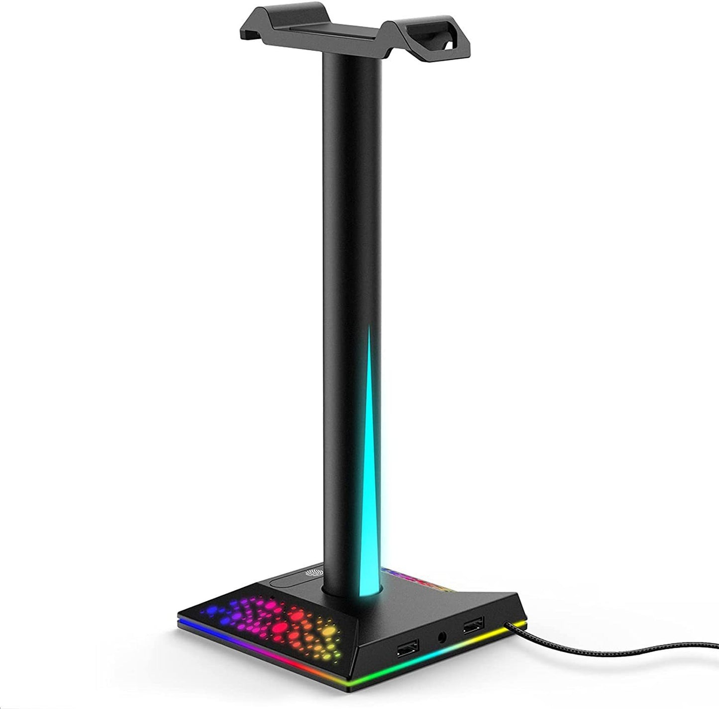 π§ GamerGlow RGB Gaming Headphone Stand β LED Ambient Light with Dual USB Ports