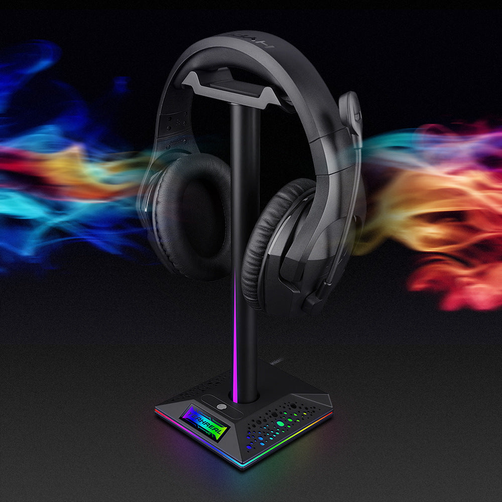 π§ GamerGlow RGB Gaming Headphone Stand β LED Ambient Light with Dual USB Ports