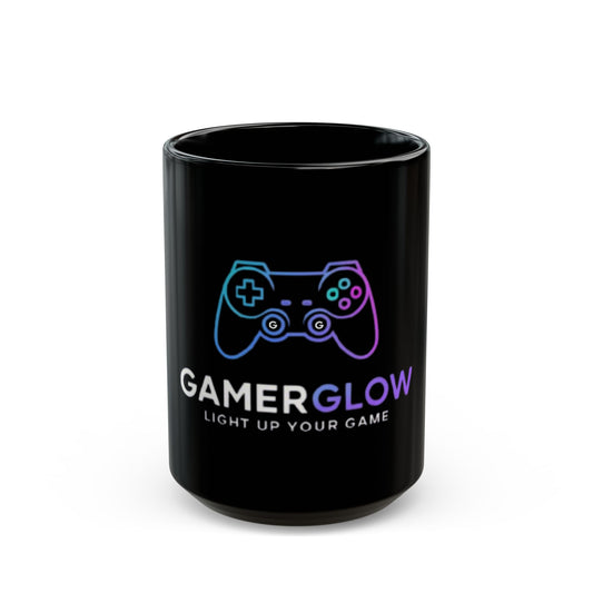 ☕ GamerGlow Black Mug – Light Up Your Game (11oz & 15oz)