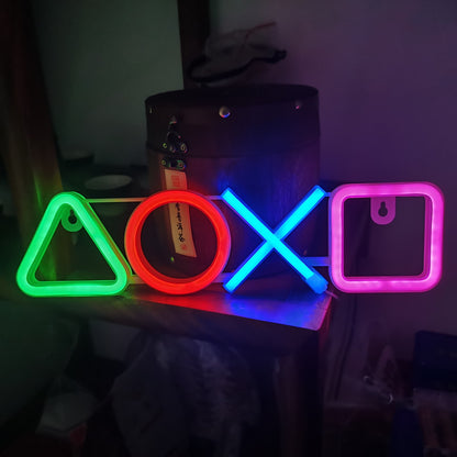🎮 GamerGlow LED Neon Game Symbol Light – Retro Arcade-Inspired Gaming Decor
