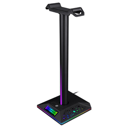 🎧 GamerGlow RGB Gaming Headphone Stand – LED Ambient Light with Dual USB Ports